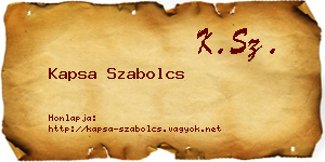 Kapsa Szabolcs névjegykártya