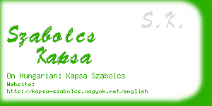 szabolcs kapsa business card